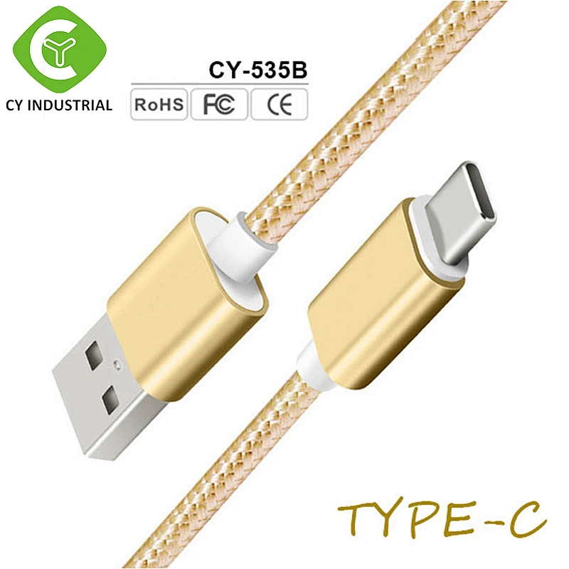 Wholesale Fast Delivery 6 Color USB  Type C Cable Nylon Braided Mobile Phone Micro Data Cable Charger for Amazon Seller