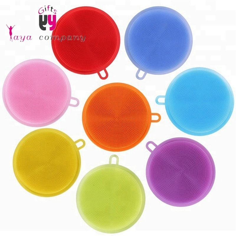Antibacterial 3 Pack Silicone Dish Washing Scrubber For Kitchen Wash