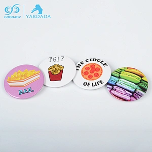 Wholesale hot sale blank tin material button food badge