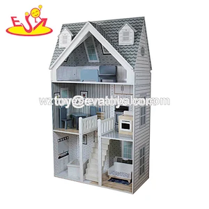 2018 Joyful assembled role play doll house wooden toys for kids W06A270