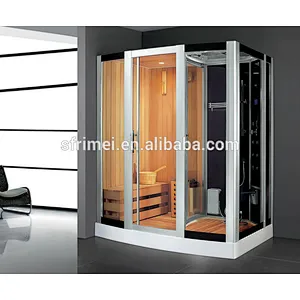 China Factory Directly Supply Cheap Price Corner Dry Wet Combined Wood Sauna Room