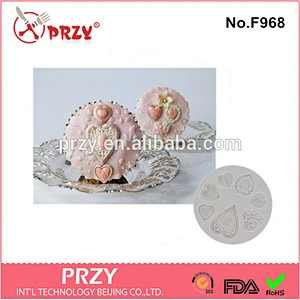 Model F968 decoration shape heart silicone cake mold factory price for sale