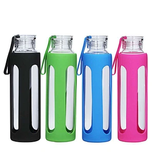 High quality high borosilicate creative glass reusable bottles ant-heat with glass lid for home