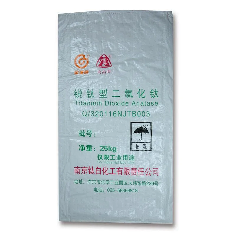 The industry using 25 kg white woven bags for titanium dioxide with inside film