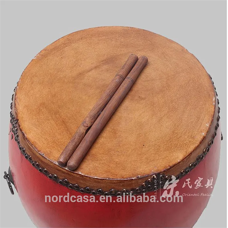 Chinese antique style solid wood drum stool