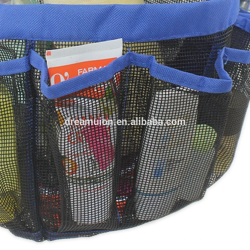 Shower caddy Gym Dorm Organizer 8 Pockets Mesh Toiletry Bath Tote Hanging Bag