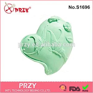 S1696 butterfly with flower 3d silicone soap mold