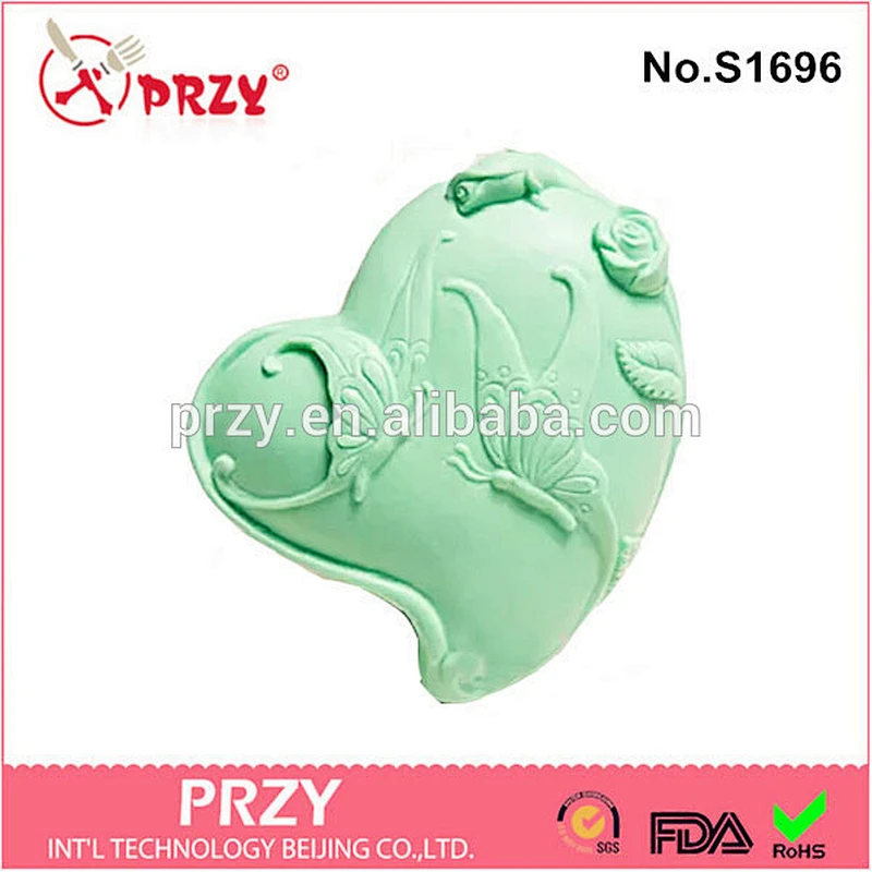 S1696 butterfly with flower 3d silicone soap mold