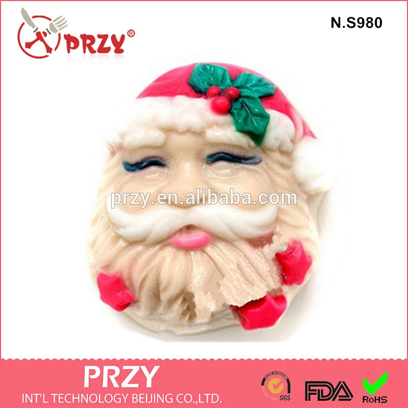 DIY silicone Santa head handmade soap mold chocolate moulds