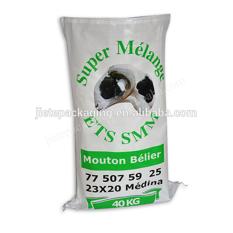 Agricultural use customized white plastic pp woven livestock animal feed bag for cow, sheep or goat