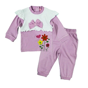 Wholesale fitness clothing pajama baby pajamas tee and pant clothes set