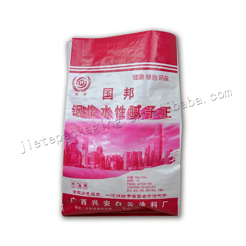 White plastic cement bag building paints pp woven wall putty powder packaging bag