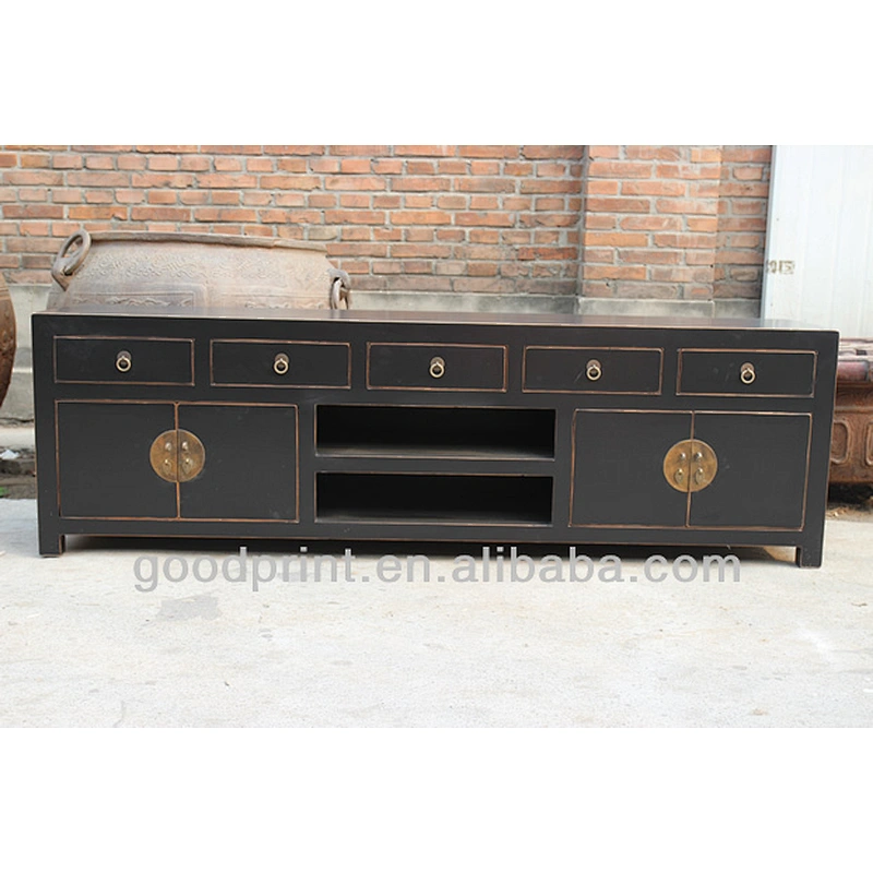 Chinese Antique Black TV cabinet Furniture