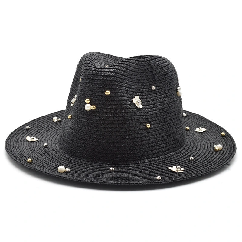 2016 Top sale wholesale striped floppy hat bowler straw hat
