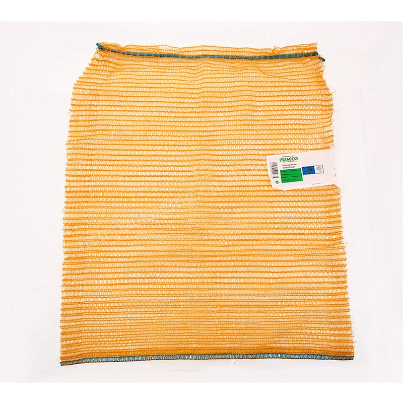 Cheap and reusable orange raschel mesh bag with drawstring for potato,onion