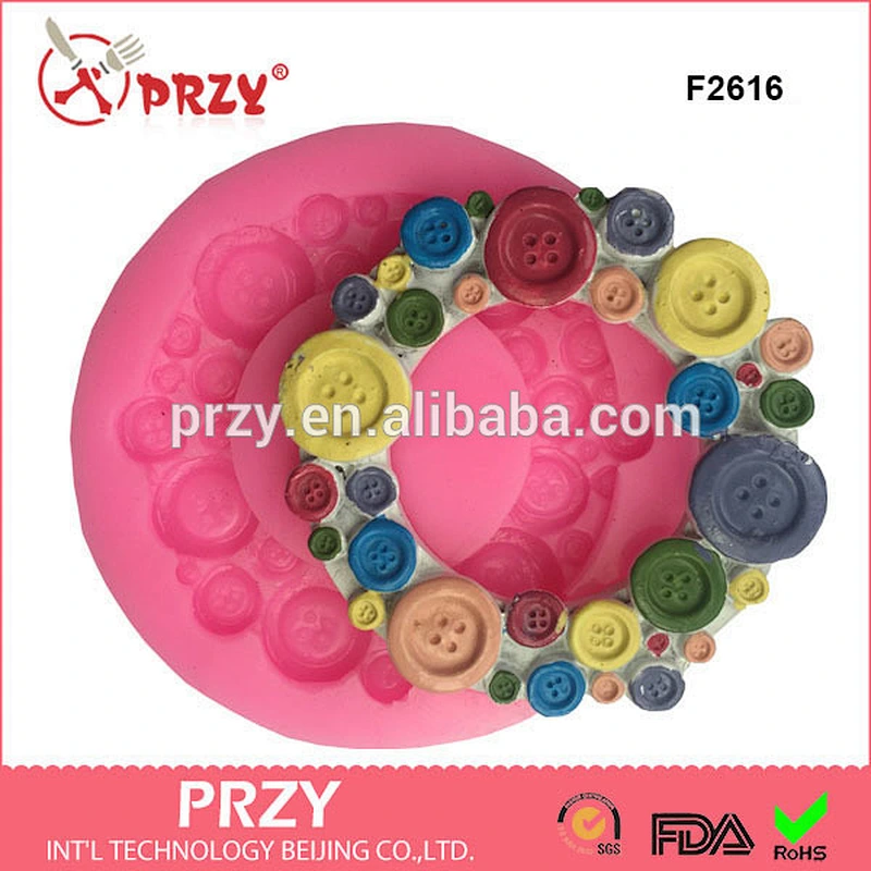 F2616 DIY retro anaglyph mini button frame dry pace silicone tool baby small frame chocolate cake decoration silicone mold
