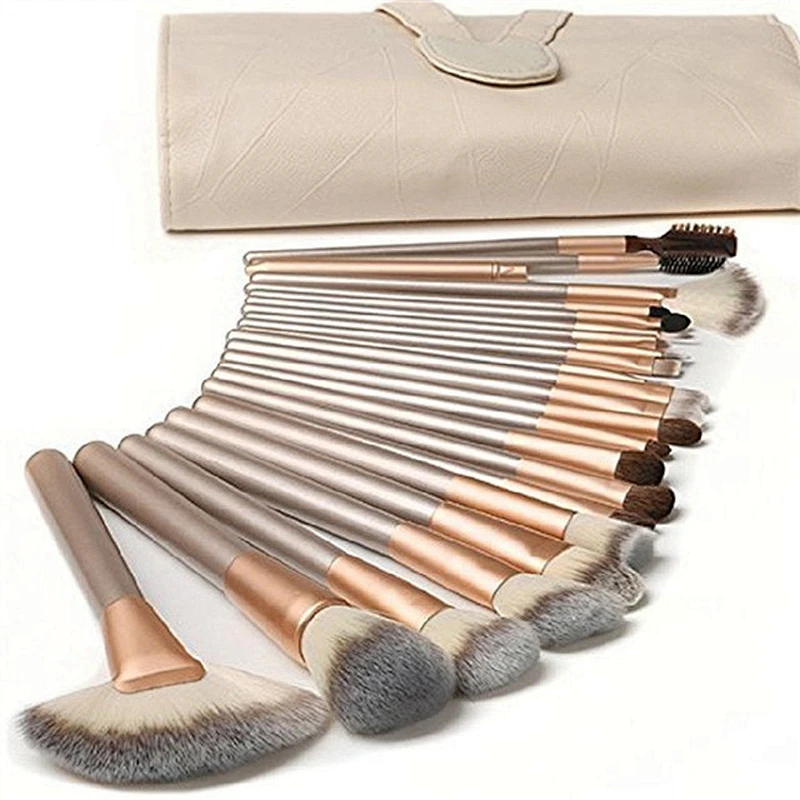 Customized Logo 18pcs Makeup Brush Set With Cosmetics Makeup Bag