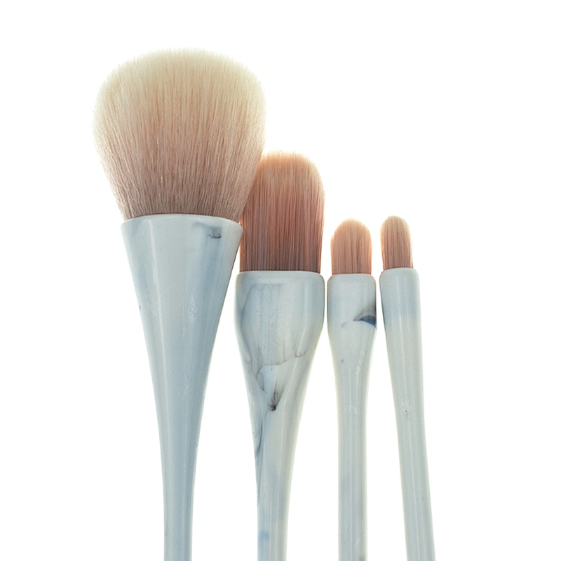 2018 new design cosmetics tools professional marble handle customer 5pcs makeup brush set