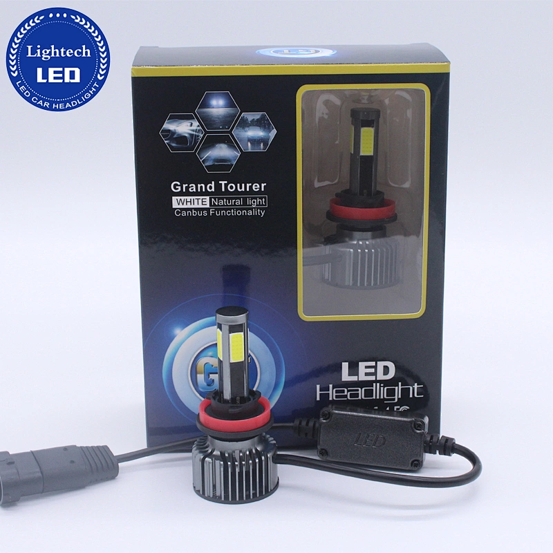 4 Sides Fan Lighting Super Bright H4 H11 H13 H7 C6 LED Headlight Bulb