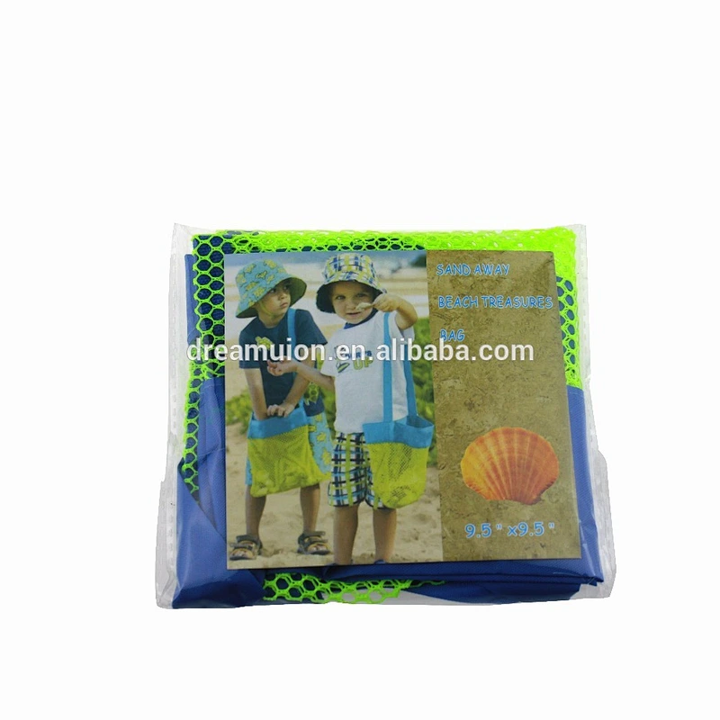 Foldable Sand Away Mesh Beach Bag Adult Totes & Children Treasures backpack Carry Pouch Toys Kid Towel, Clothes