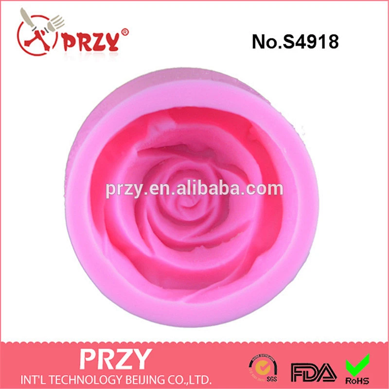 S4918 rose shaped 3d silicone soap molds handmade soap mold