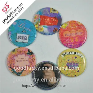 2017 full color printed metal tin small mini purse mirror