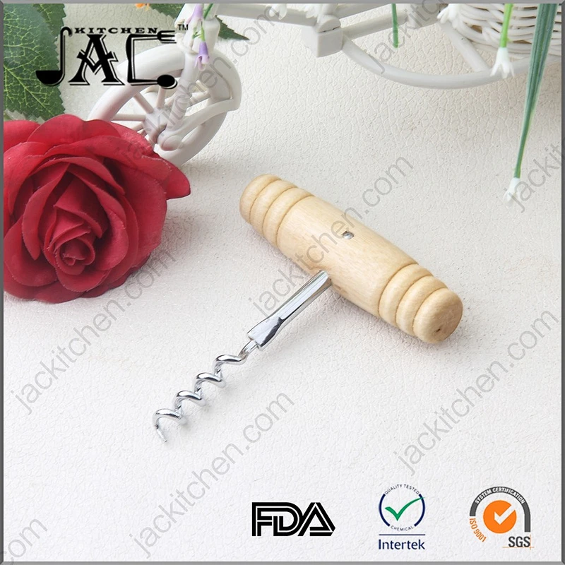 High Quality Stainless Steel Wine Corkscrew with Wood Handle