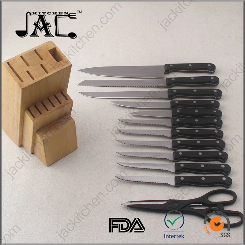 Hotsale 13Piece Knife Set Stainless Steel Kitchen Knife Set with Wooden Block