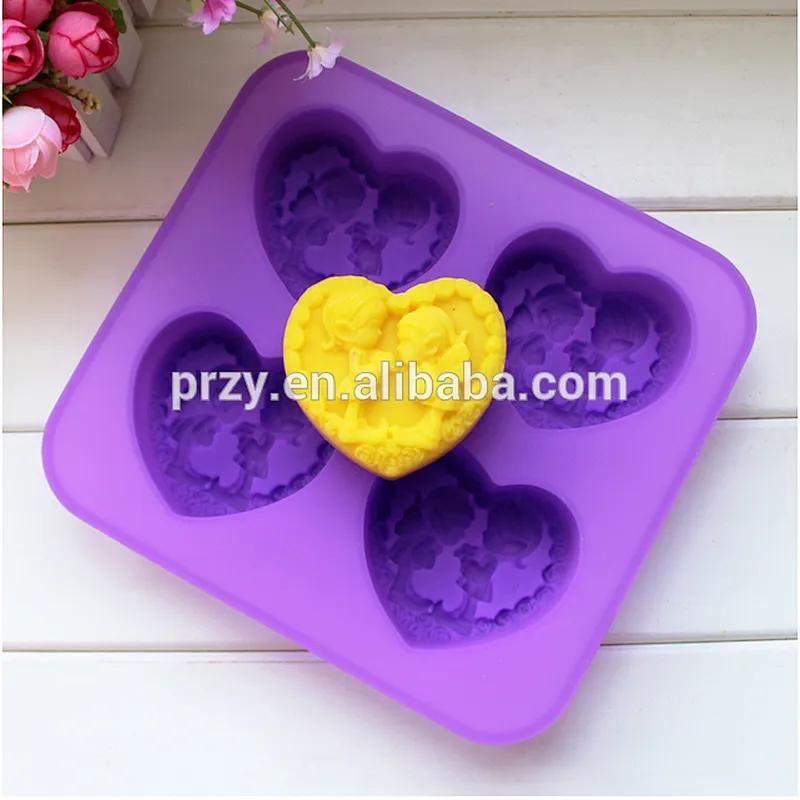 Top selling Handmade love heart silicone molds for soap