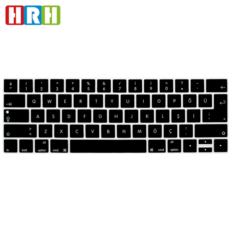 Waterproof Colored Silicone Laptop Turkish Keyboard Skin keyboard protector for macbook pro touch bar A1706 A1707 A1989 A1990
