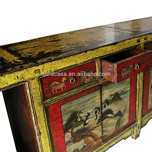 16050701 Sun Wukong Chinese Antique Furniture Painted cabinet