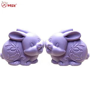 PRZY 3D silicone Rabbit mold chocolate Easter Bunny fondant cake decoration Soap silicone Molds