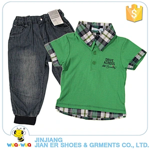 New fashion cotton soft summer 2 pieces kids boys clothing set