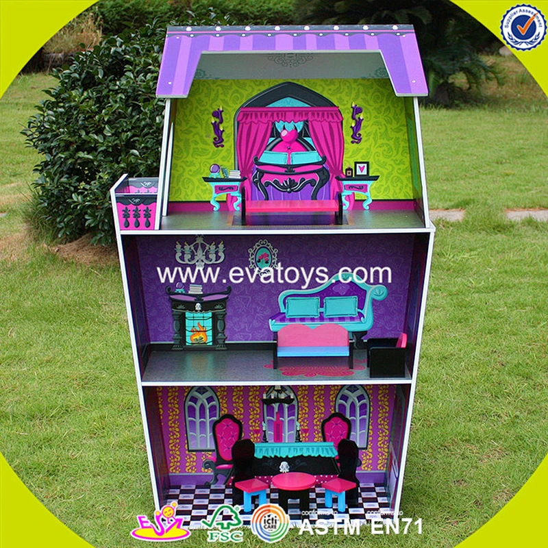 Best design big size wooden doll house for children W06A140