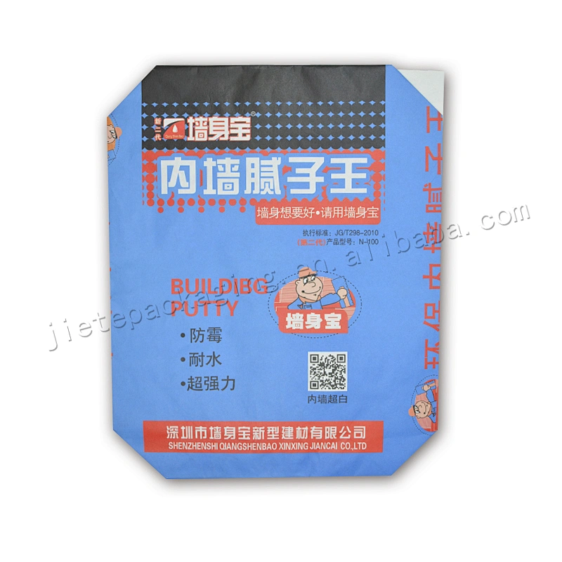 Construction and building use 25kg multilayer kraft paper cement bag for mortar,lime,tile adhesive,wall putty powder