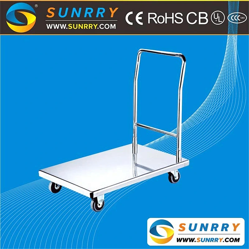2018 China Round Stainless Steel foldable Kitchen Trolley Food Cart Mobile And Car Restaurant
