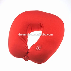 U shaped Comfort Fabric Travel Vibrating Massager Neck Shoulder Massage Cushion Pillow Home Car