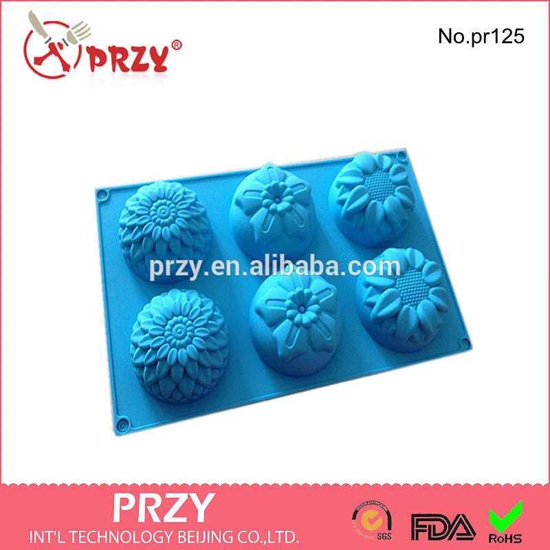 PR125 PRZY High quality 6 Holes soap silicone tray mold