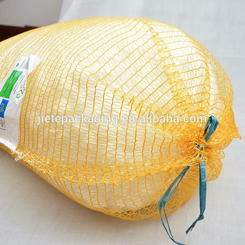 PE mesh bag with custom logo on roll