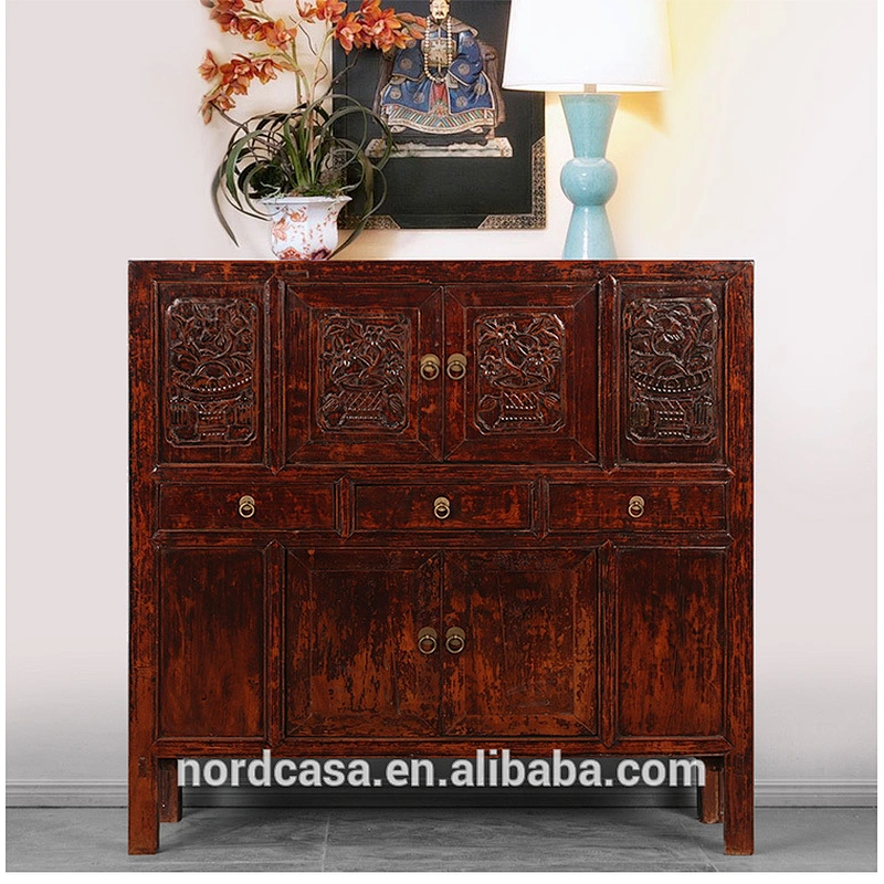 Factory Beijing chinese antique wood carved sideboard furniture
