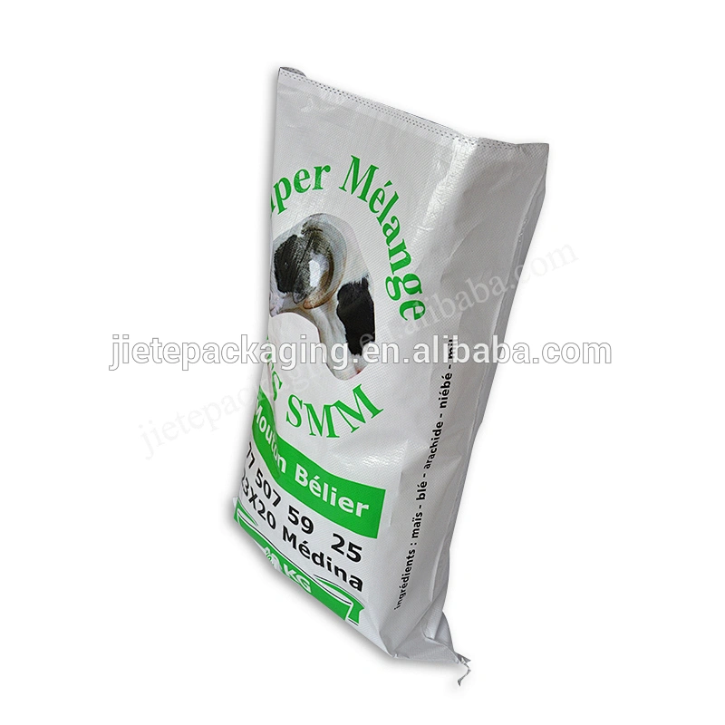 Agricultural use customized white plastic pp woven livestock animal feed bag for cow, sheep or goat
