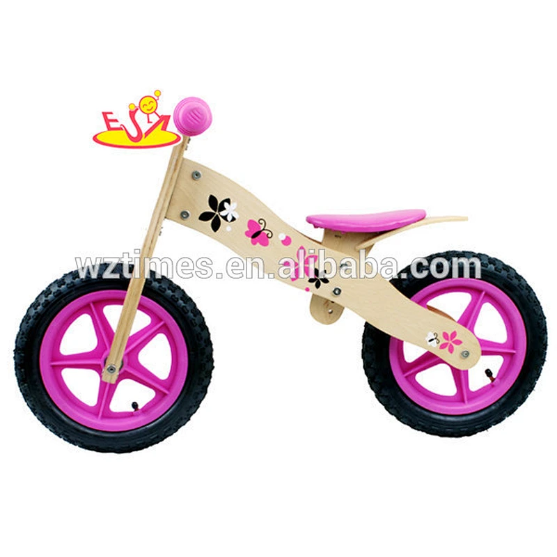 Wholesale most popular Wholesale most popular wooden pink balance bicycle for children used in home and outdoor W16C094