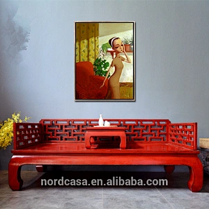chinese antique style hand carved day bed
