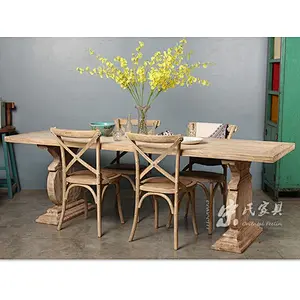 2018 wholesale furniture china reclaimed wood furniture rustic wood dining table outdoor dining table