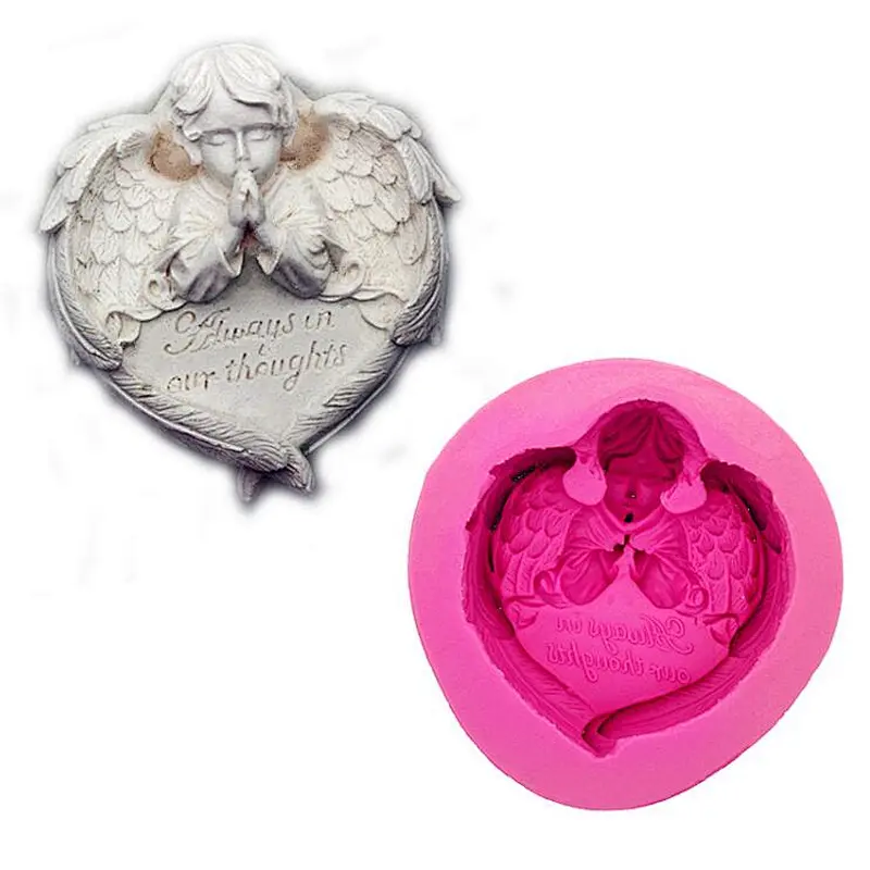 Wishing angel with wings Handmade Soap molds silicone candle Molds