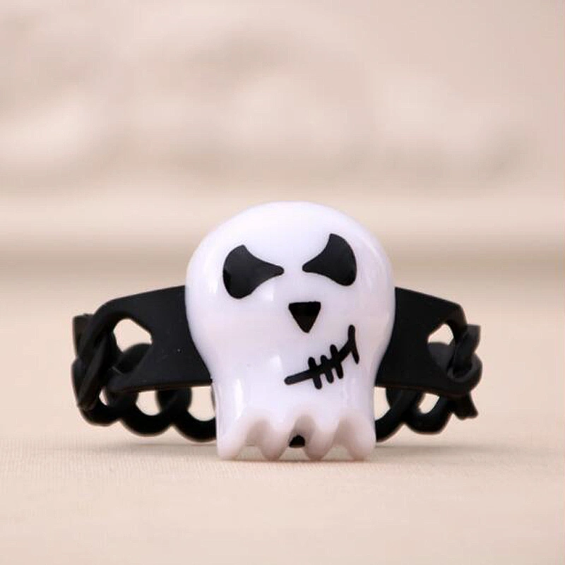 High Quality Halloween Rubber Led Light Bracelet Lantern Halloween Pat Circle Children Decor Gift Fashion Bracelet Props Toys