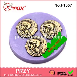 2015 hotsale sugarcraft gladiator silicone molds for cake decorating