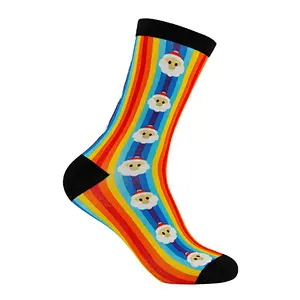 High Technique Digital Printing Crew Sock Christmas Bamboo casual Style  Fashion haqppy Sock  Women