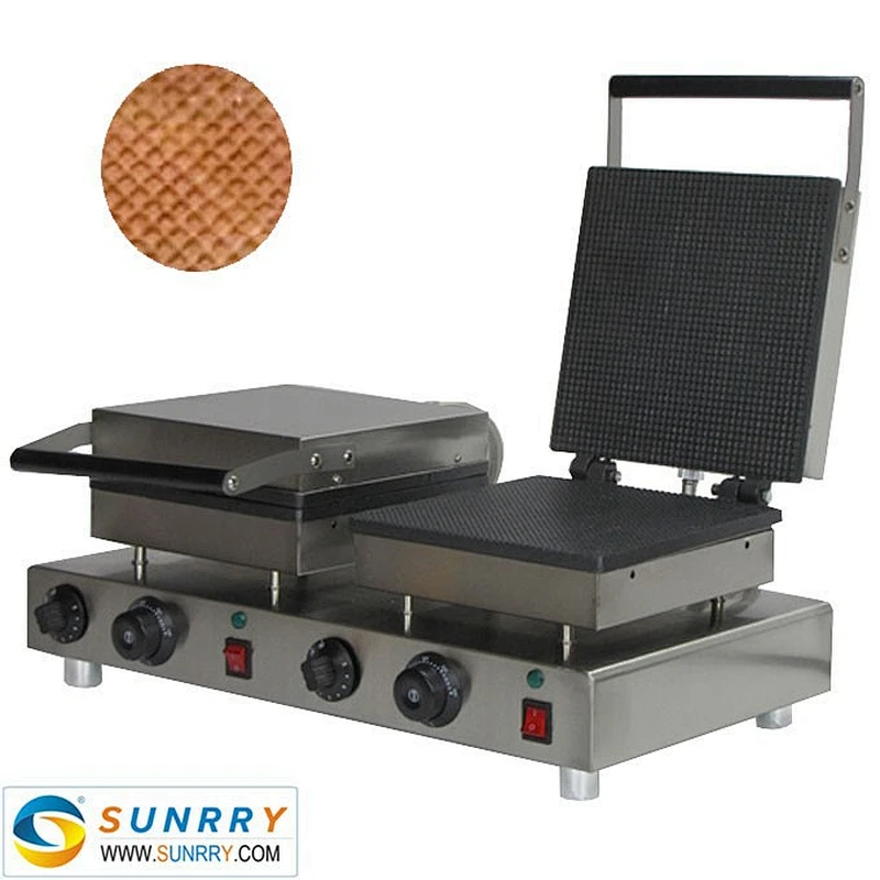 Double head stainless steel electric circular shape waffle baker and waffle stick maker