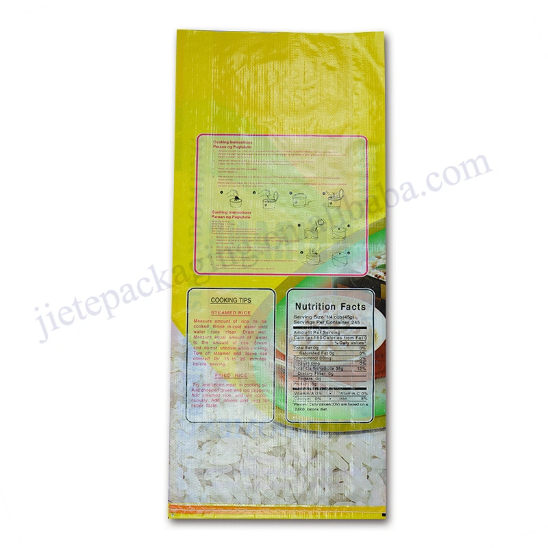 High quality 100% virgin plastic bopp laminated pp woven chinese rice bag